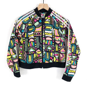 Adidas Girls Size 11-12Y Superstar SST Geometric Track Jacket Cropped Stripes